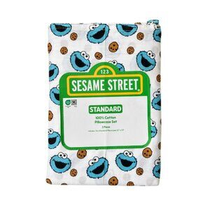 NEW Sesame Street Cookie Monster Standard Pillowcase Set